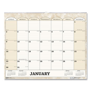 House of Doolittle™ Recycled Monthly Horizontal Wall Calendar, Marble Stone Artwork, 14.88 X 12, White-sand Sheets, 12-month (jan To Dec): 2022 freeshipping - TVN Wholesale